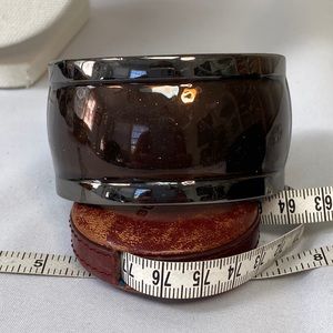 Large sparkly copper tone clamper bracelet